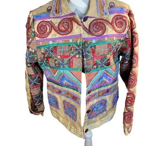 Womans Sandy Starkman Multimedia Jacket Multicolored No Size or Fabric tags